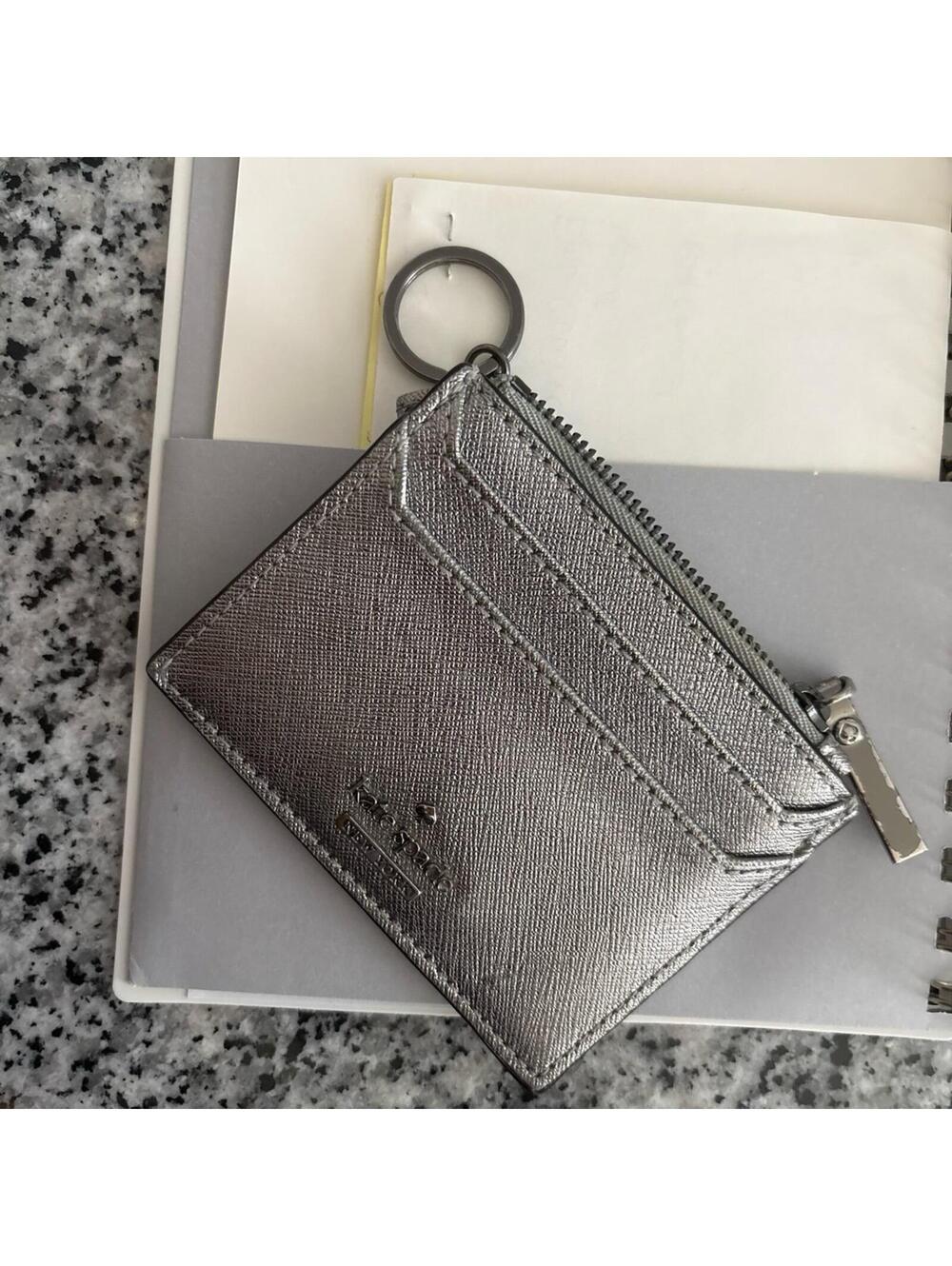 Kate Spade Metallic Zip Card Holder Wallet